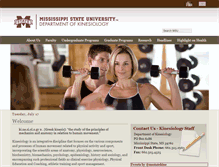 Tablet Screenshot of kinesiology.msstate.edu